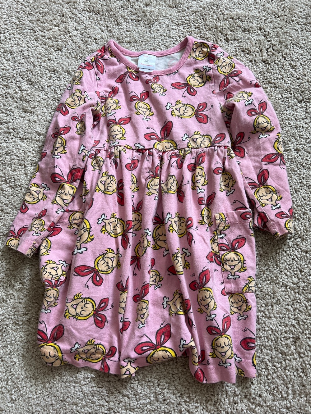 HANNA ANDERSSON x The Grinch 100% Cotton Cindy Lou Who Long Sleeve Dress